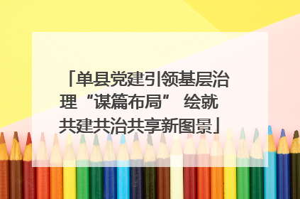 单县党建引领基层治理“谋篇布局” 绘就共建共治共享新图景