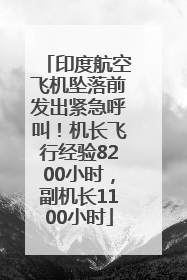 印度航空飞机坠落前发出紧急呼叫！机长飞行经验8200小时，副机长1100小时