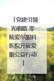 党建引领光明路 零陵爱尔眼科医院开展爱眼公益行动