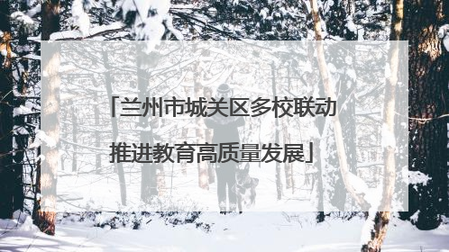 兰州市城关区多校联动推进教育高质量发展