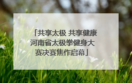 共享太极 共享健康 河南省太极拳健身大赛决赛焦作启幕