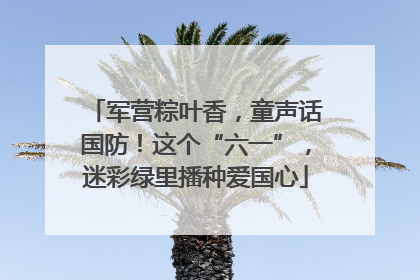 军营粽叶香，童声话国防！这个“六一”，迷彩绿里播种爱国心