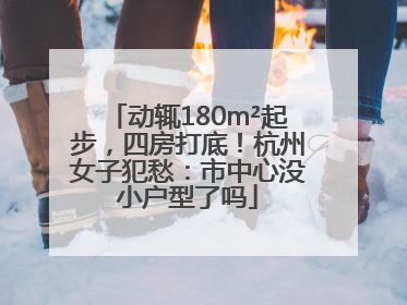 动辄180m²起步，四房打底！杭州女子犯愁：市中心没小户型了吗