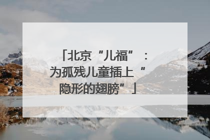 北京“儿福”：为孤残儿童插上“隐形的翅膀”