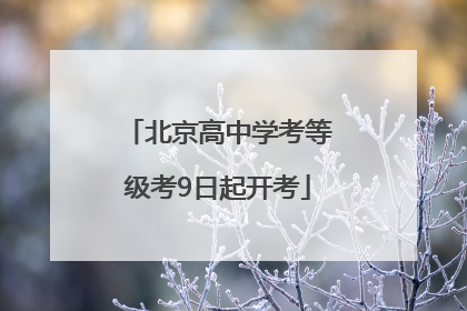 北京高中学考等级考9日起开考