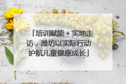 培训赋能＋实地走访，潍坊以实际行动护航儿童健康成长
