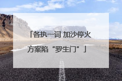 各执一词 加沙停火方案陷“罗生门”