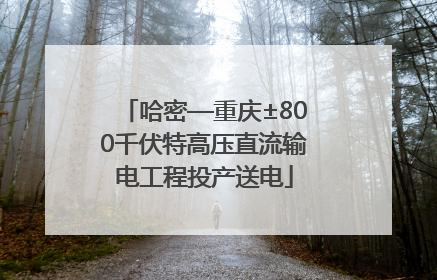 哈密—重庆±800千伏特高压直流输电工程投产送电