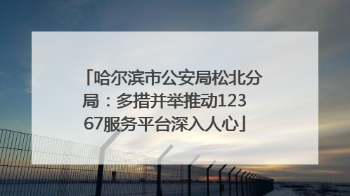 哈尔滨市公安局松北分局：多措并举推动12367服务平台深入人心