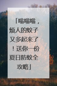 嗡嗡嗡，烦人的蚊子又多起来了！送你一份夏日防蚊全攻略