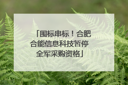 围标串标！合肥合能信息科技暂停全军采购资格