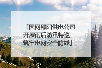 国网邵阳供电公司开展雨后防汛特巡 筑牢电网安全防线