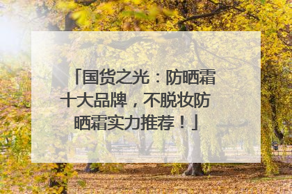 国货之光：防晒霜十大品牌，不脱妆防晒霜实力推荐！