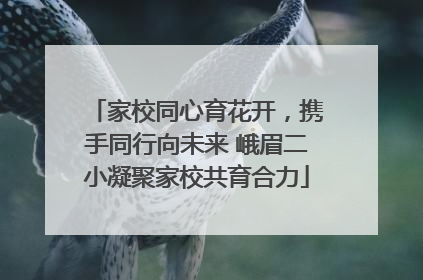 家校同心育花开，携手同行向未来 峨眉二小凝聚家校共育合力