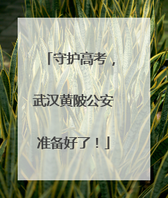守护高考，武汉黄陂公安准备好了！