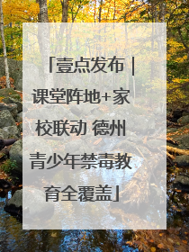 壹点发布｜课堂阵地+家校联动 德州青少年禁毒教育全覆盖