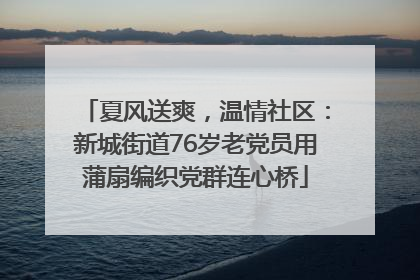 夏风送爽，温情社区：新城街道76岁老党员用蒲扇编织党群连心桥