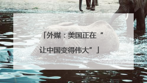 外媒：美国正在“让中国变得伟大”
