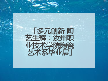多元创新 陶艺生辉：汝州职业技术学院陶瓷艺术系毕业展