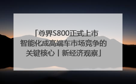 尊界S800正式上市 智能化成高端车市场竞争的关键核心丨新经济观察