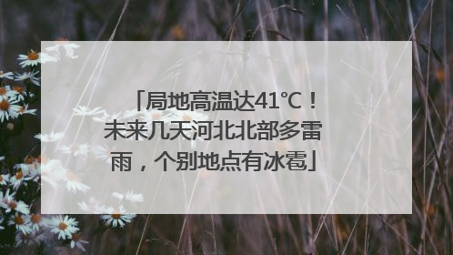 局地高温达41℃！未来几天河北北部多雷雨，个别地点有冰雹