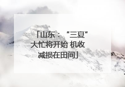 山东：“三夏”大忙将开始 机收减损在田间