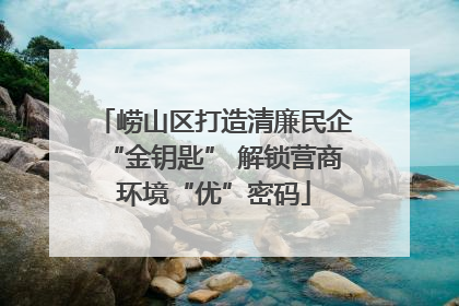 崂山区打造清廉民企“金钥匙” 解锁营商环境“优”密码