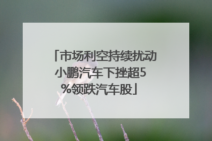 市场利空持续扰动 小鹏汽车下挫超5%领跌汽车股