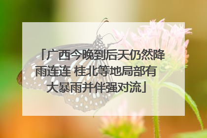 广西今晚到后天仍然降雨连连 桂北等地局部有大暴雨并伴强对流