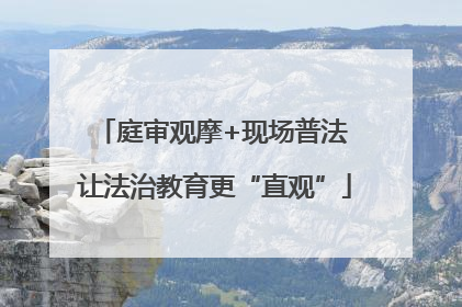 庭审观摩+现场普法 让法治教育更“直观”