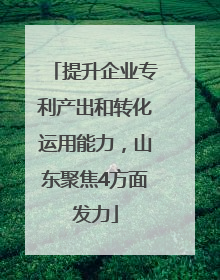提升企业专利产出和转化运用能力，山东聚焦4方面发力