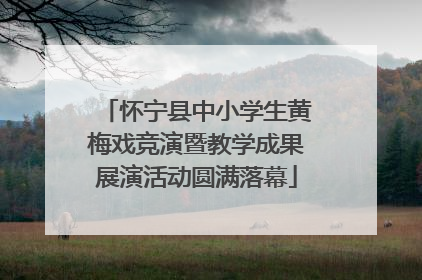 怀宁县中小学生黄梅戏竞演暨教学成果展演活动圆满落幕