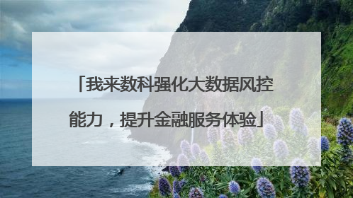 我来数科强化大数据风控能力，提升金融服务体验