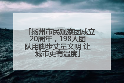 扬州市民观察团成立20周年，198人团队用脚步丈量文明 让城市更有温度