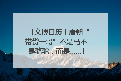 文博日历丨唐朝“带货一哥”不是马不是骆驼，而是……