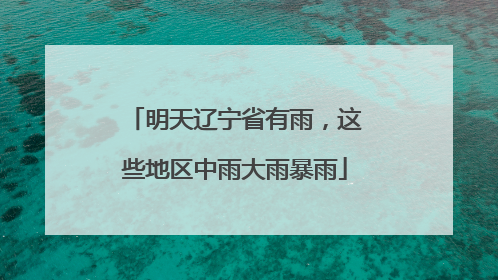 明天辽宁省有雨，这些地区中雨大雨暴雨