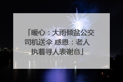 暖心：大雨倾盆公交司机送伞 感恩：老人执着寻人表谢意