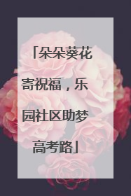 朵朵葵花寄祝福，乐园社区助梦高考路