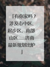 有你家吗？涉及市中区、起步区、南部山区……济南最新规划出炉