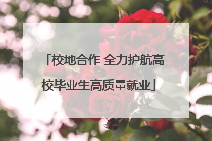 校地合作 全力护航高校毕业生高质量就业