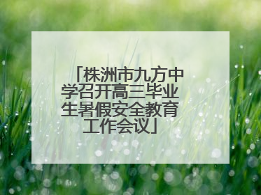 株洲市九方中学召开高三毕业生暑假安全教育工作会议