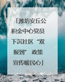 潍坊安丘公积金中心党员下沉社区“双报到” 政策宣传暖民心