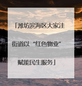 潍坊滨海区大家洼街道以“红色物业”赋能民生服务