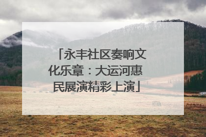 永丰社区奏响文化乐章：大运河惠民展演精彩上演