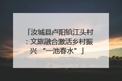 汝城县卢阳镇江头村：文旅融合激活乡村振兴 “一池春水”