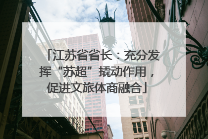 江苏省省长：充分发挥“苏超”撬动作用，促进文旅体商融合