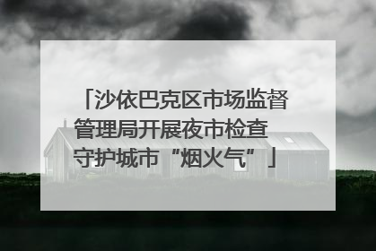 沙依巴克区市场监督管理局开展夜市检查 守护城市“烟火气”