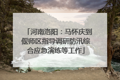 河南洛阳：马怀庆到偃师区指导调研防汛综合应急演练等工作