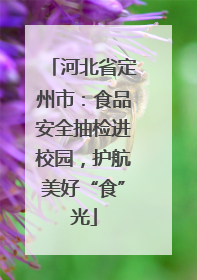河北省定州市：食品安全抽检进校园，护航美好“食”光