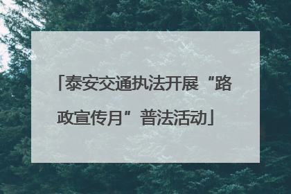 泰安交通执法开展“路政宣传月”普法活动